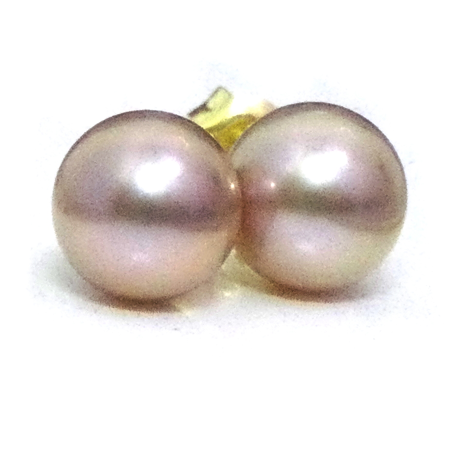 Pink 8mm AAA Pearl Stud Earrings
